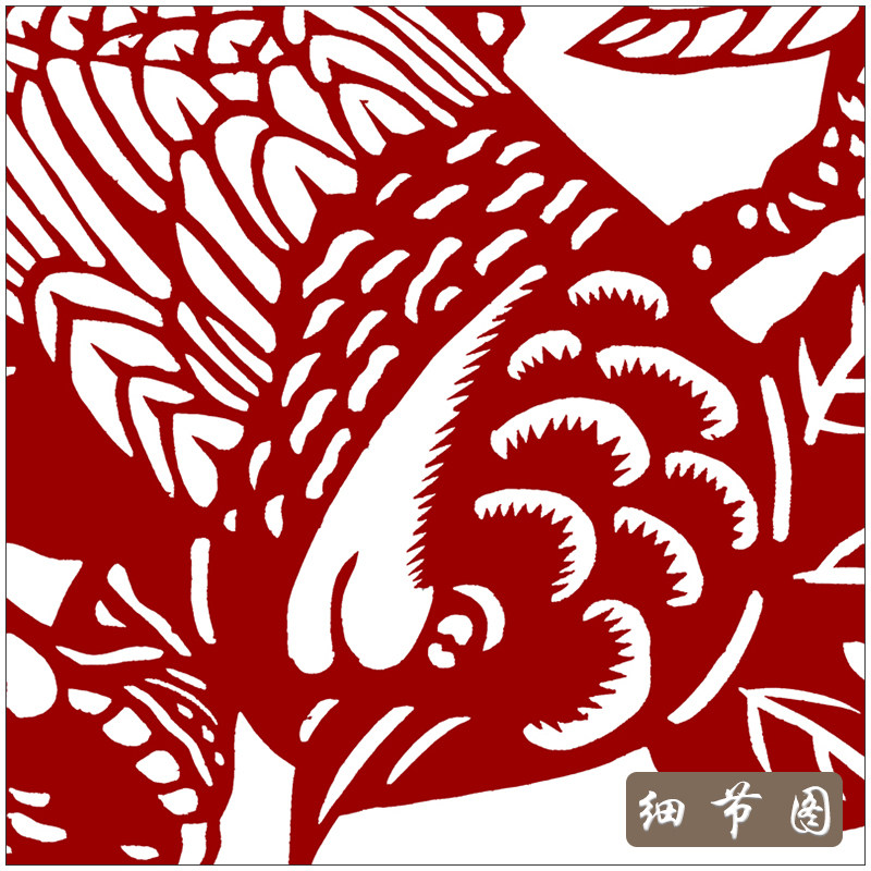 牡丹锦鸡剪纸底稿手工刻纸图案打印素材中国剪纸