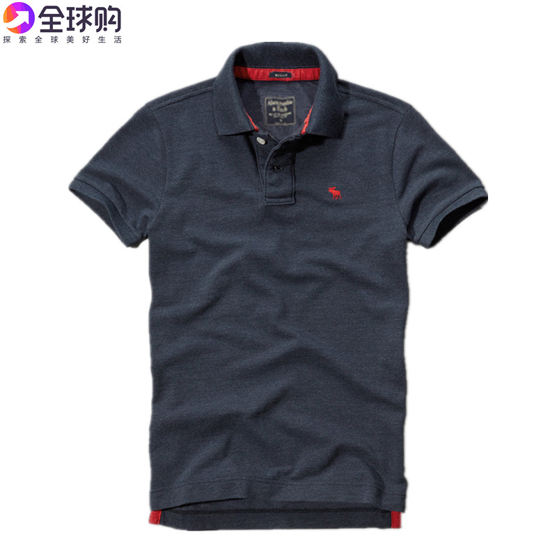 美国正品代购AF男士POLO衫翻领短袖 小鹿修身夏装休闲商务大码T恤