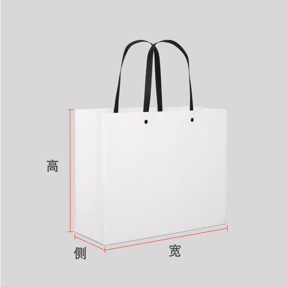 白色敲钉礼品袋彩印卡纸服装手提袋礼品包装纸袋定制礼品袋