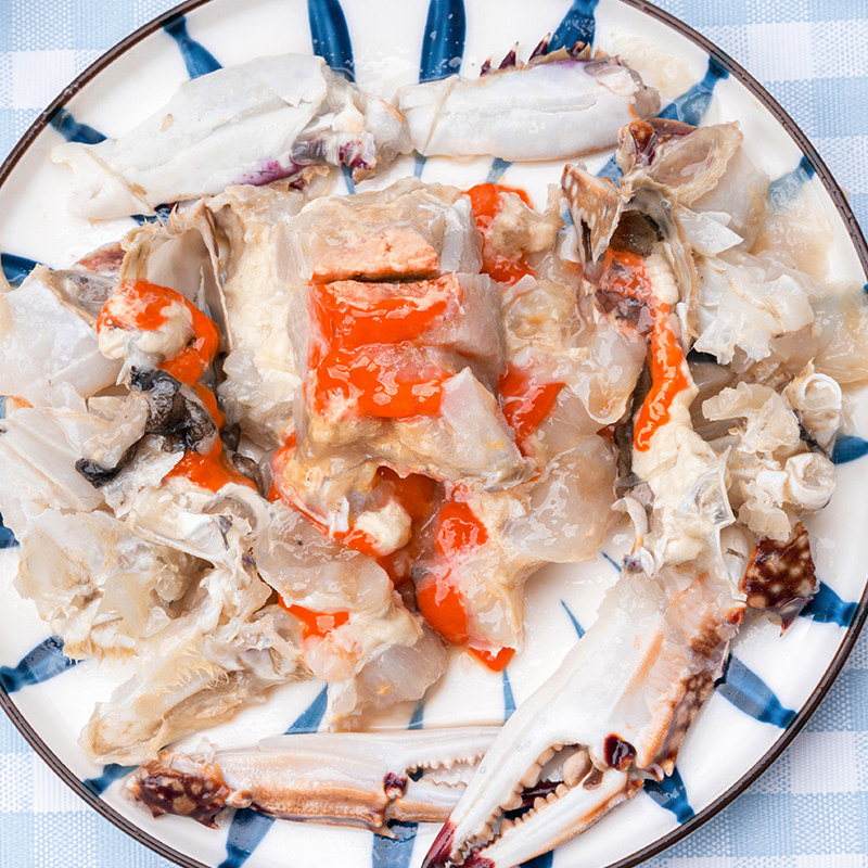 红膏呛蟹生宁波舟山温州特产野生蟹糊鲜活特级整只网红梭子蟹咸蟹