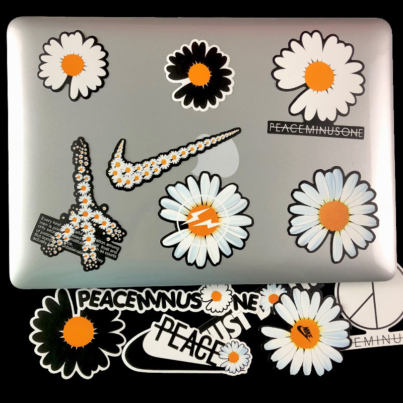 权志龙gd潮牌贴纸小雏菊联名品牌贴画电脑笔记本笔记本个性小贴纸