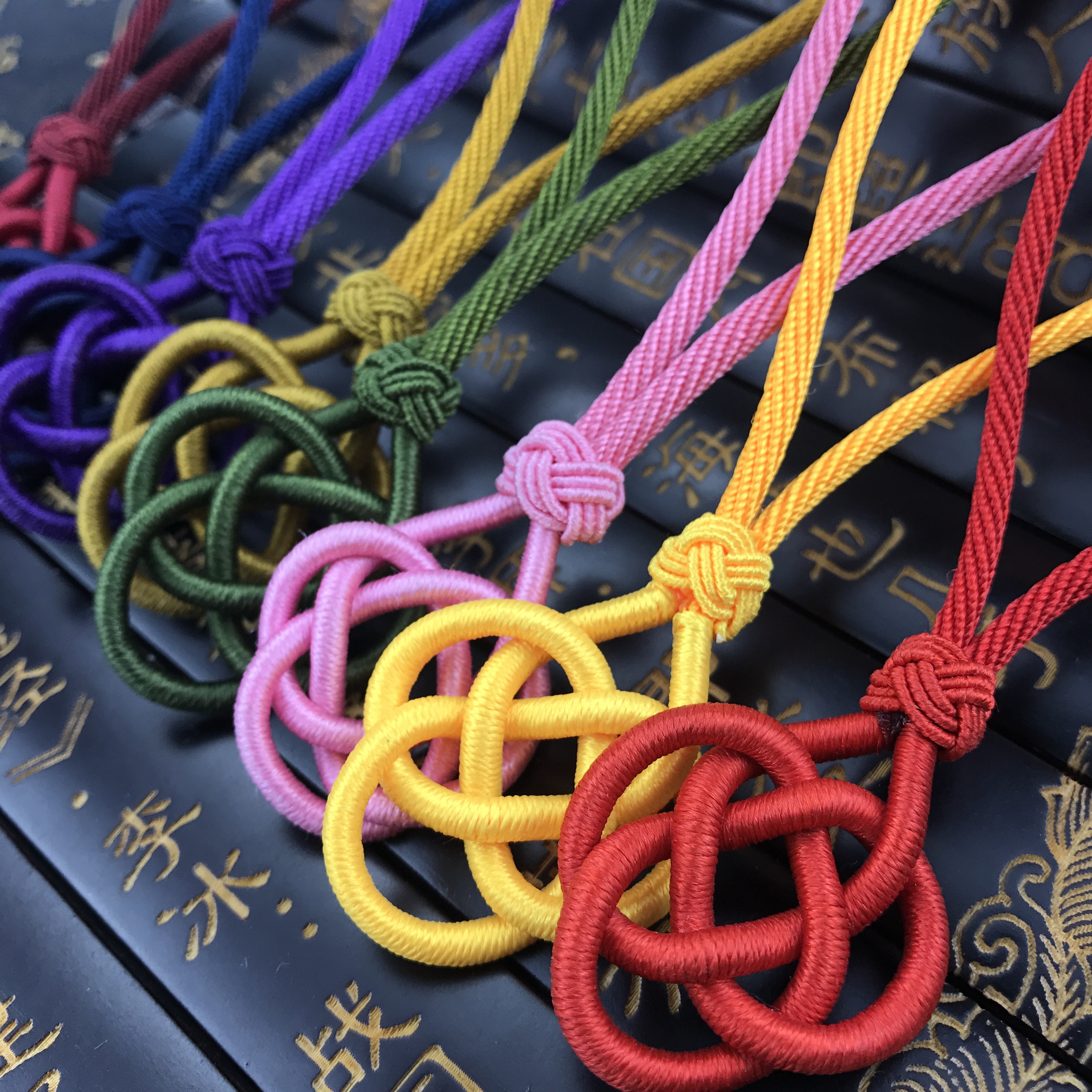 吊头手把挂件手工编织线绳星月菩提玉石中国结绳