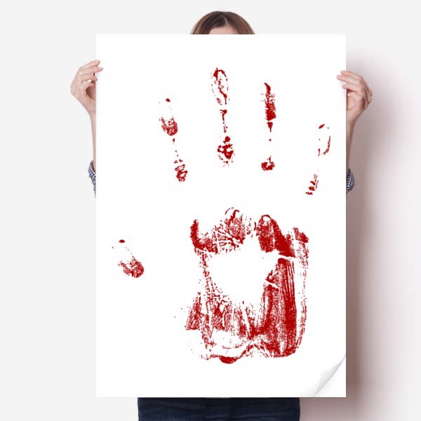 贴纸万圣节恐怖手掌海报宣传壁纸卧室家居装饰背胶宣传单