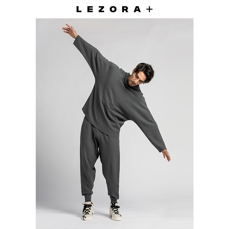 一片式针织定织supima匹马棉宅家款大阔型连帽卫衣