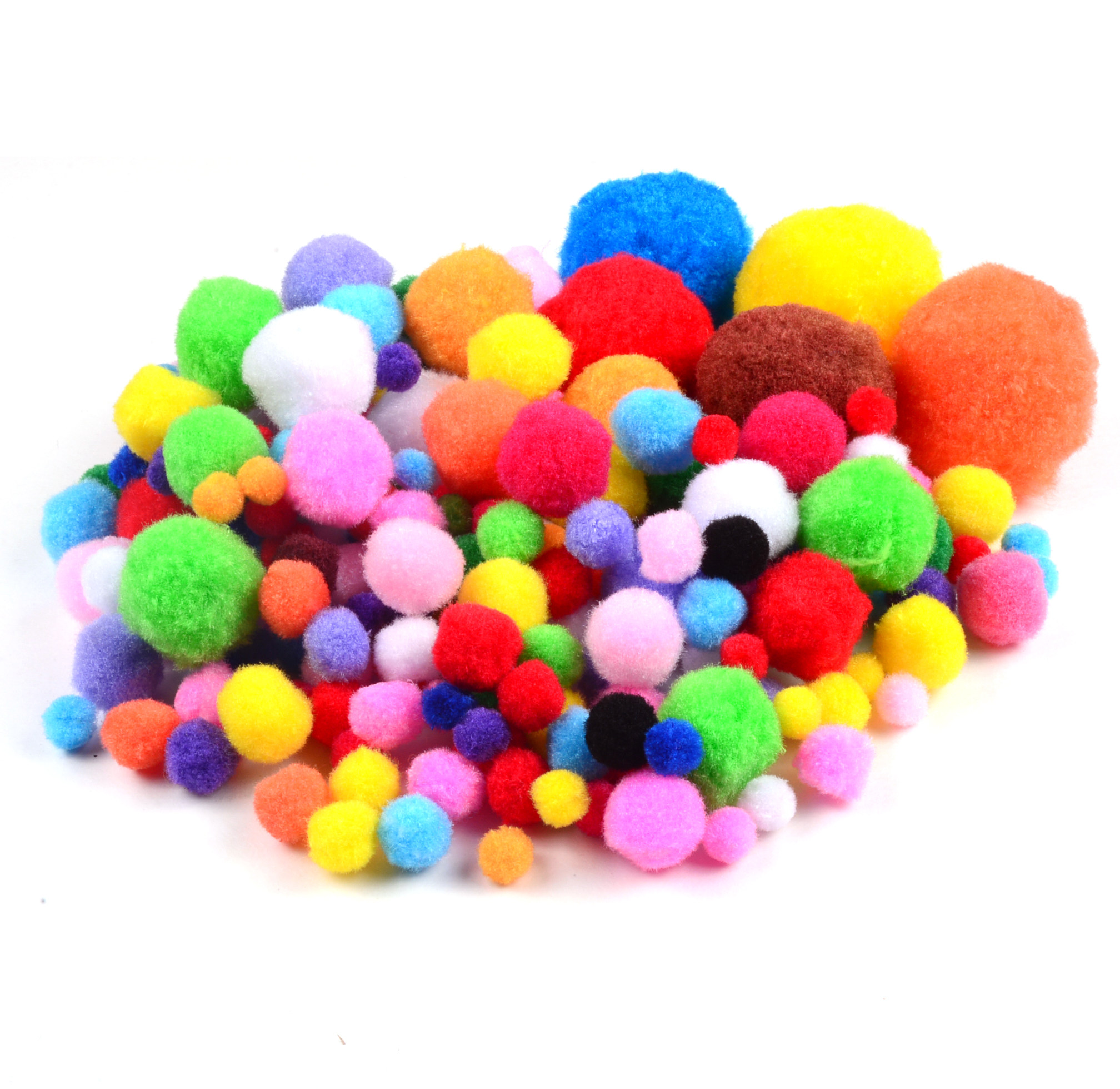 大小号彩色毛绒球金葱毛毛球儿童益智玩具幼儿园创意手工diy材料 - 千