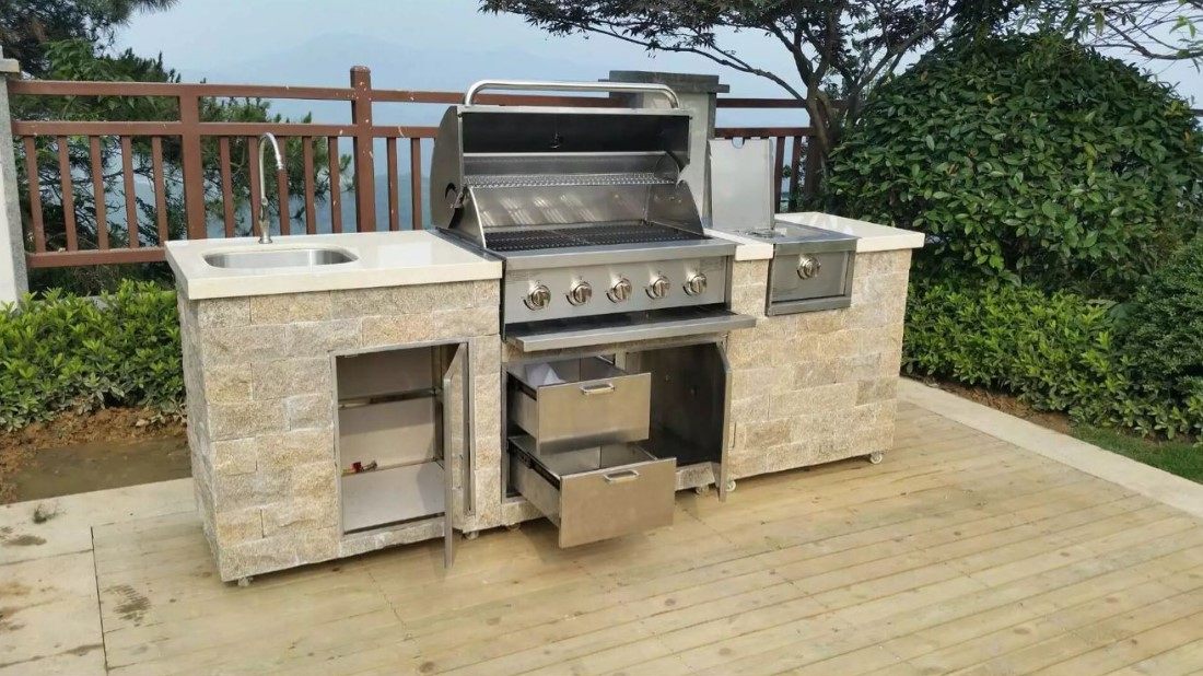 烤炉不锈钢嵌入式燃气内嵌液化气庭院气碳烧烤炉