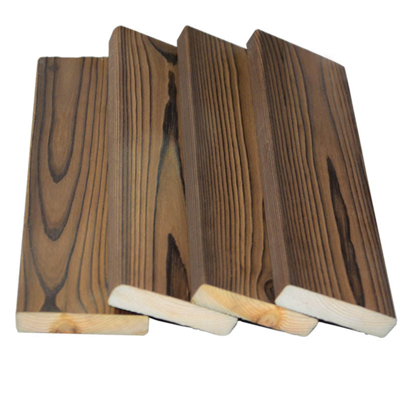 户外碳化木地板炭烧板护墙板吊顶木方龙骨阳台地板实木防腐木板