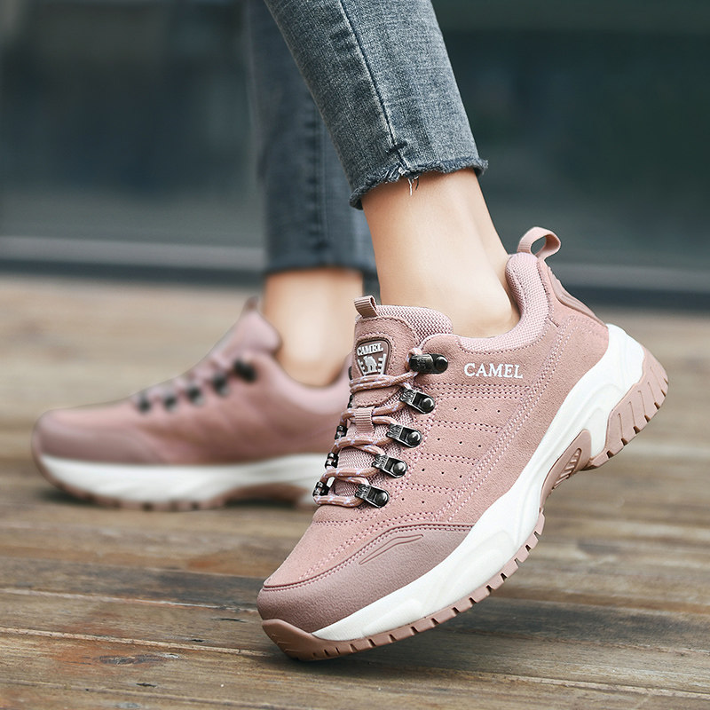 骆驼女鞋秋冬季登山鞋真皮耐磨防滑防水户外运动休闲鞋单鞋