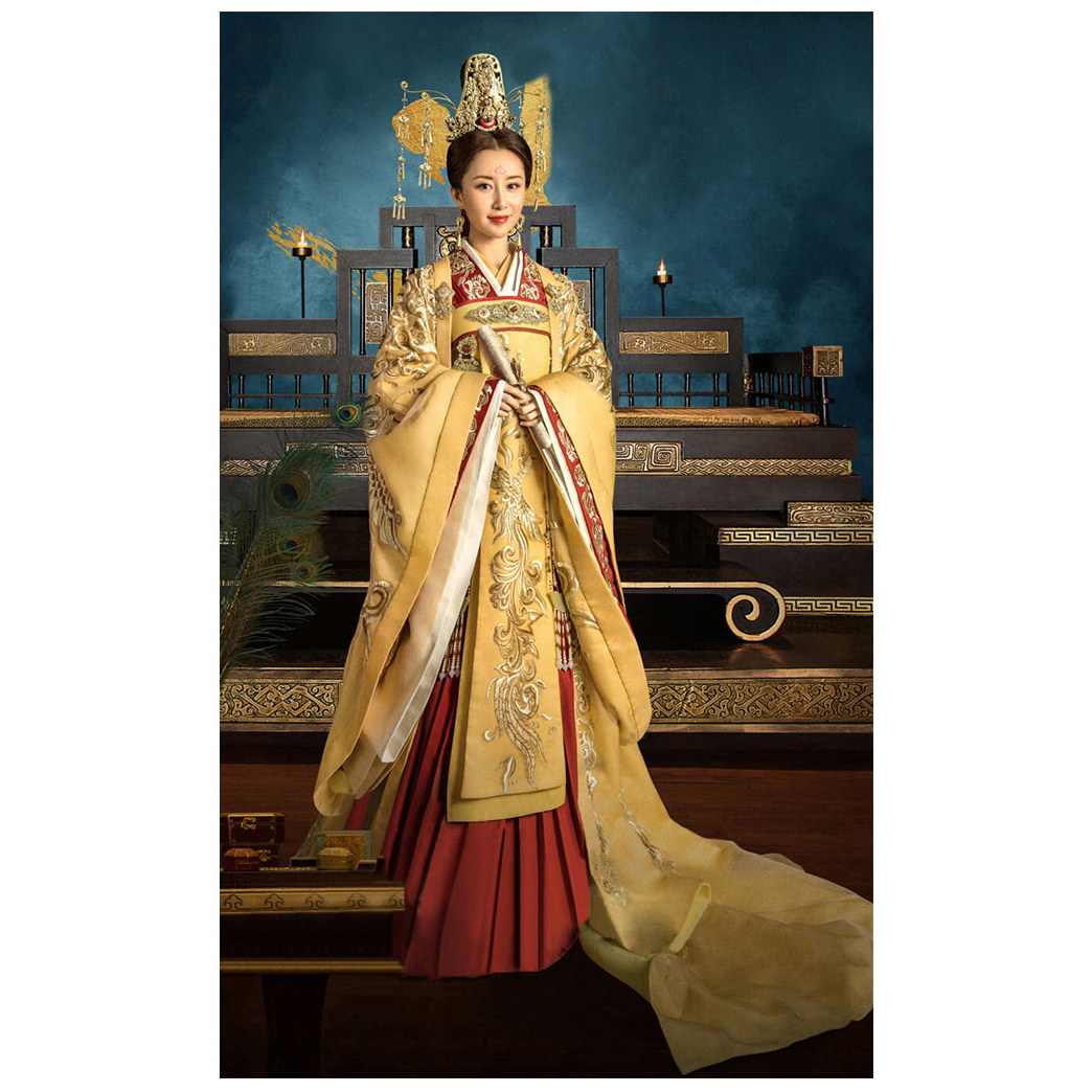 影视剧天下长安同款唐朝男士皇帝皇后金色龙袍民族服装