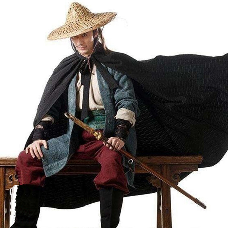 影楼影视古装男装侠客棉麻武侠武士汉服群披风民族服装