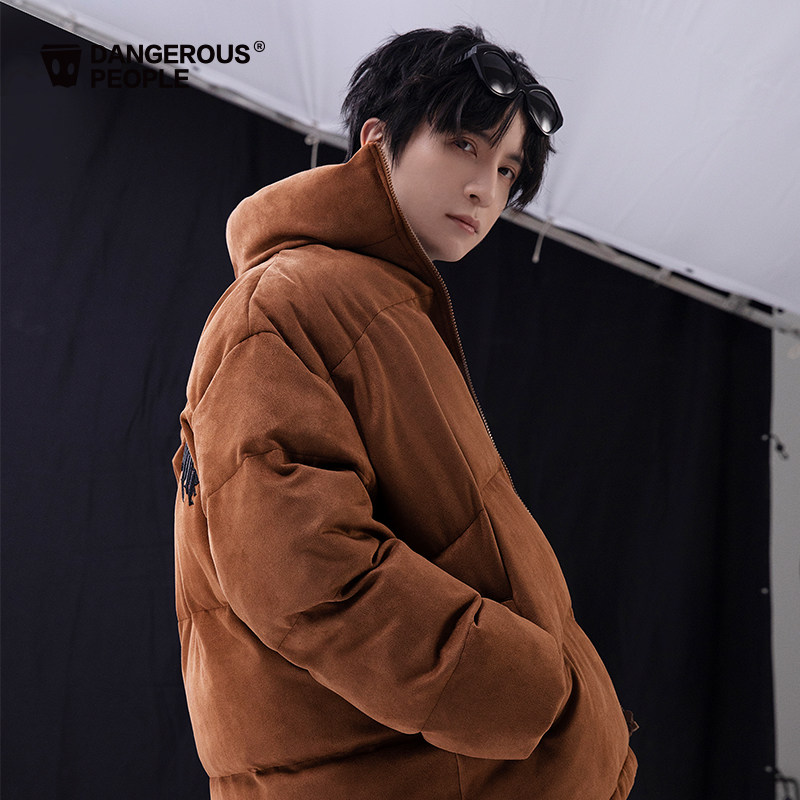 dangerouspeople薛之谦dsp麂皮棉服夹克冬季加厚潮牌拉链棉衣