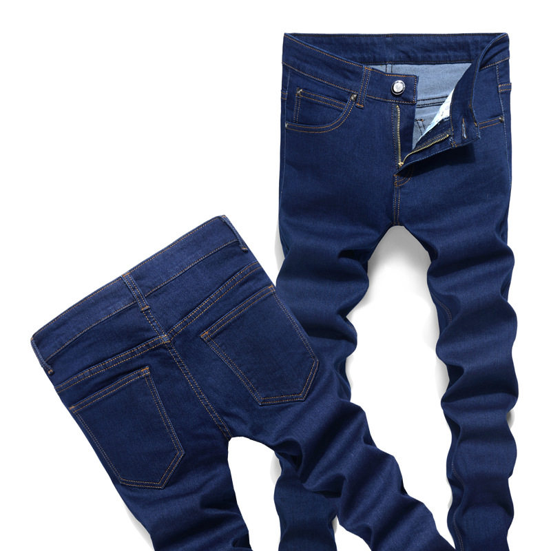 加绒加厚27小码男牛仔裤26男裤小脚裤25小号韩版修身显瘦窄脚裤子