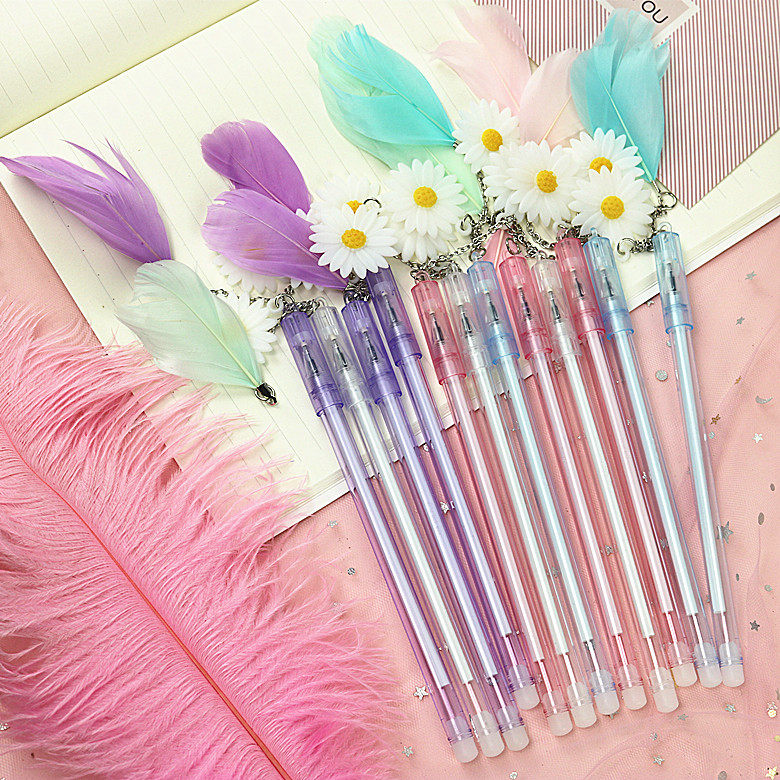 网红流沙摩可仙女可擦中性笔卡通笔磨易擦笔少女中性笔