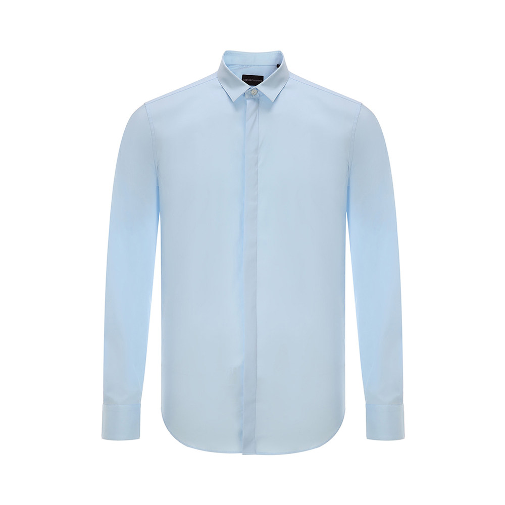 emporioarmani阿玛尼多色方领纽扣logo男士商务时尚衬衫