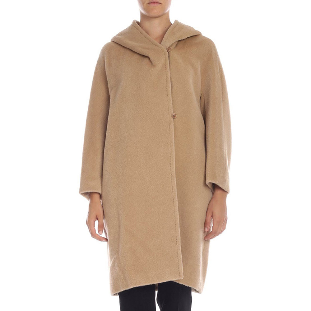 maxmara女士驼色时尚潮流羊驼驼毛大衣毛呢外套