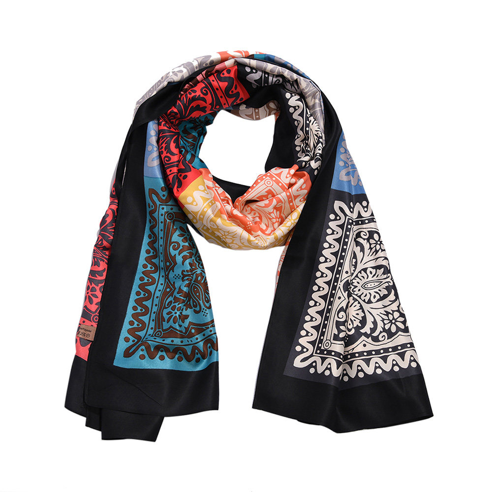 lingocodes彩色彩色花花纹保暖女士围巾围巾