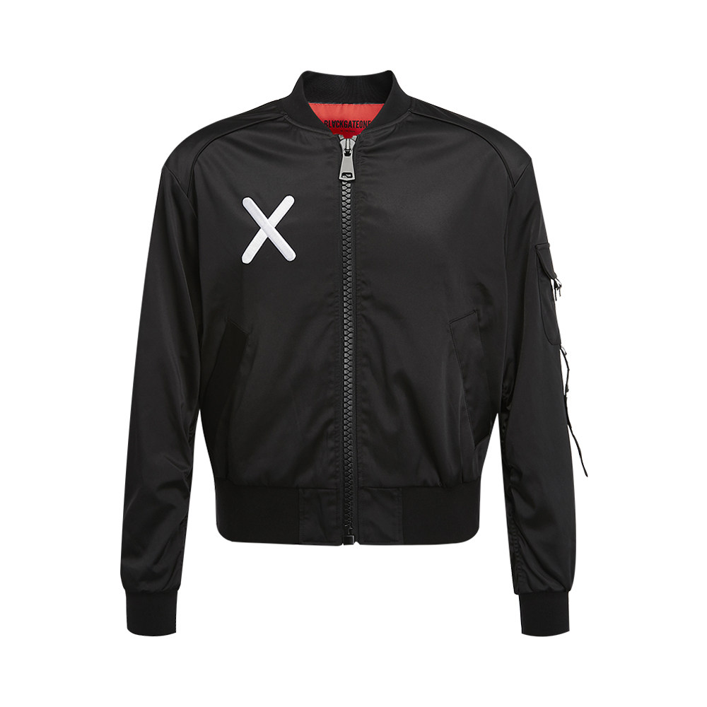 blackgateone黑色棉质时尚男士大叉刺绣棒球夹克潮牌夹克