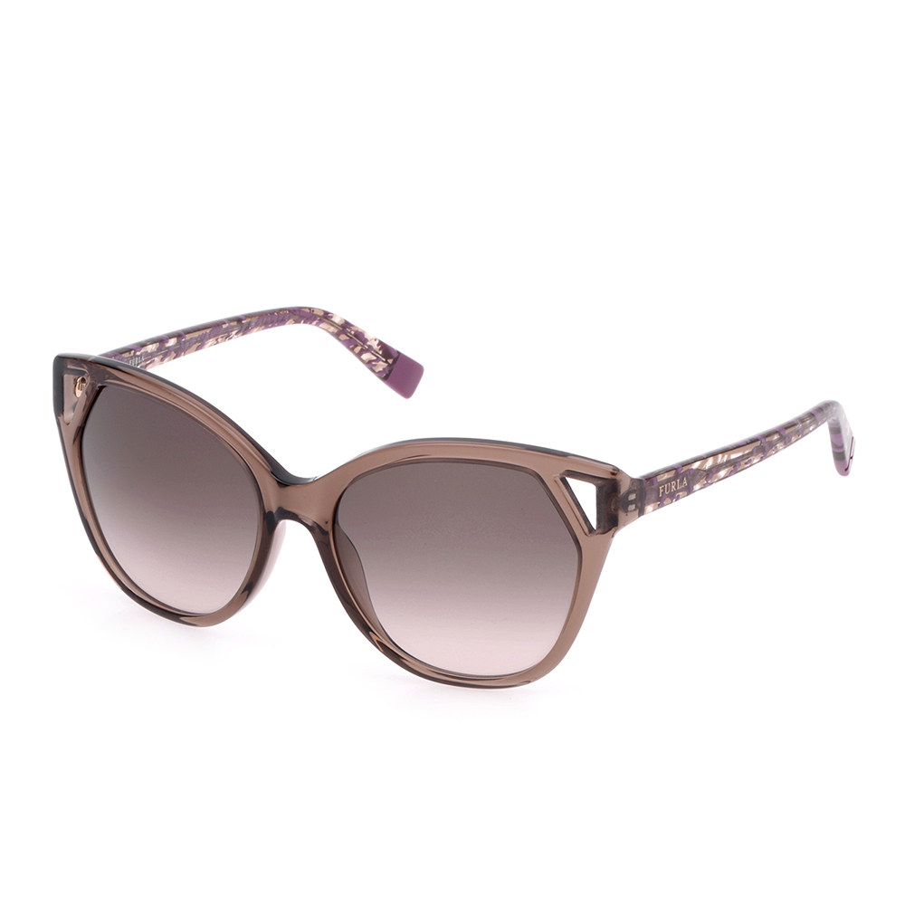 furla芙拉棕色全框板材镂空拼接时尚女士墨镜太阳眼镜