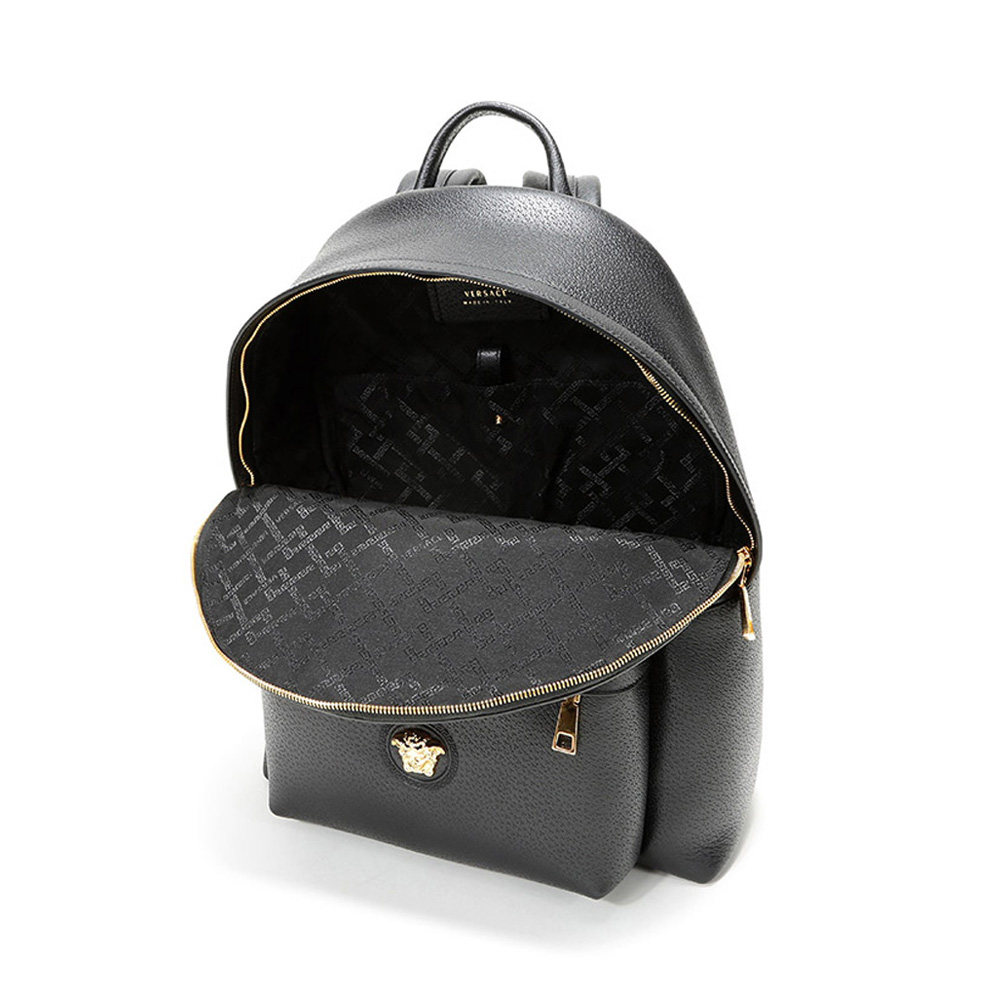 预售versace范思哲versus范瑟丝黑色皮革男士手提双肩包双肩背包