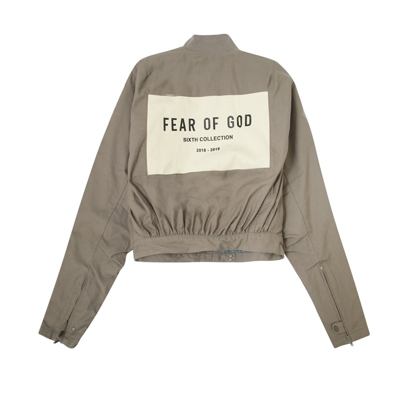 咆哮的小眼睛fear of god 6th fog背后贴布铭牌logo短款夹克外套