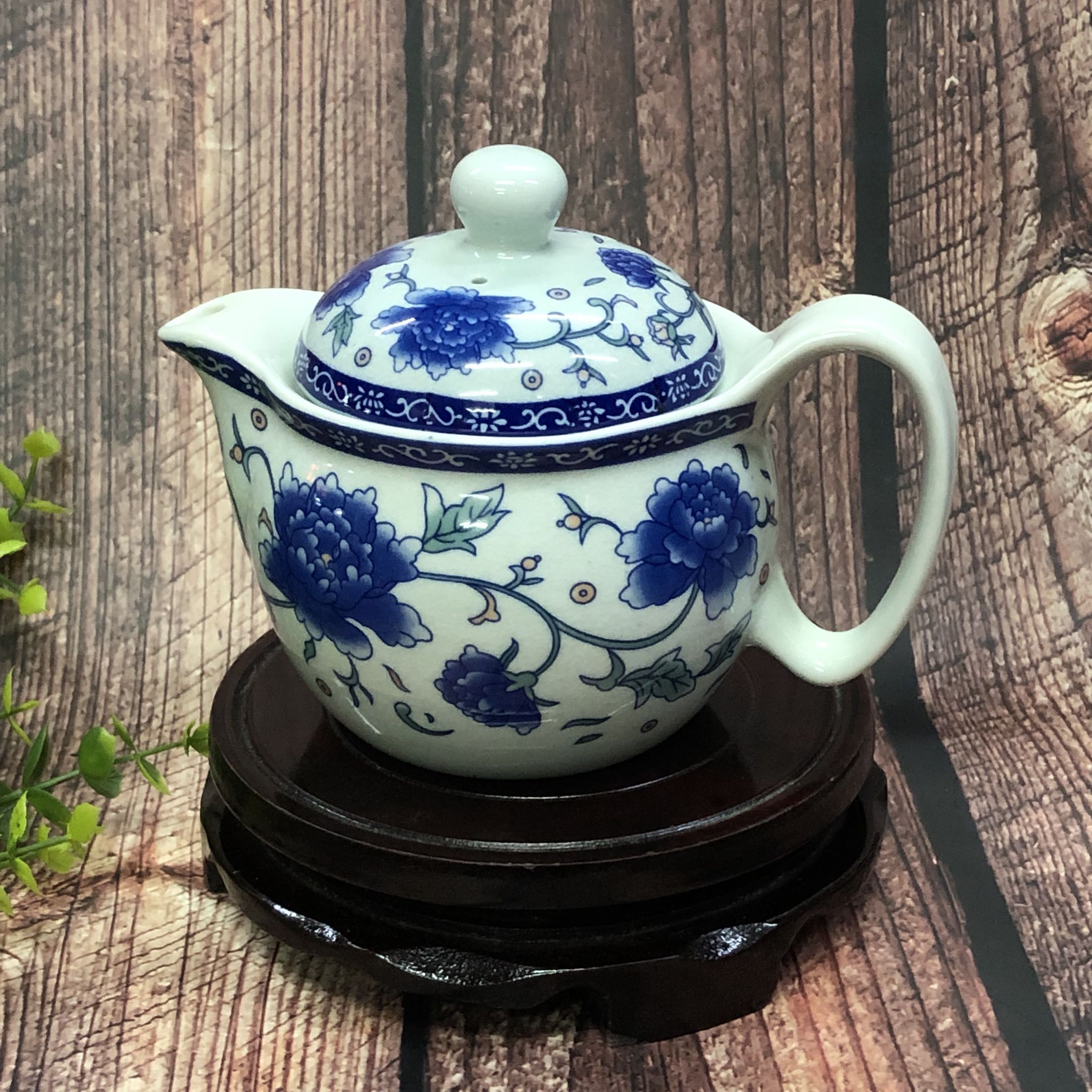 茶壶青花瓷陶瓷家用功夫功夫茶茶具泡茶大号蓝花茶壶