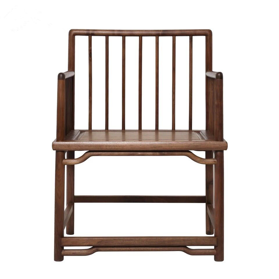 中式实木禅意太师椅圈椅官帽椅免漆老榆木梳背椅餐椅茶椅原木家具