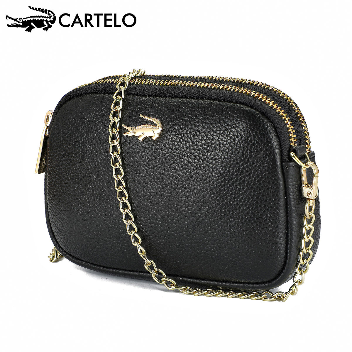 卡帝乐鳄鱼女士单肩包真皮真皮时尚新款斜挎包多功能简约通用款女包