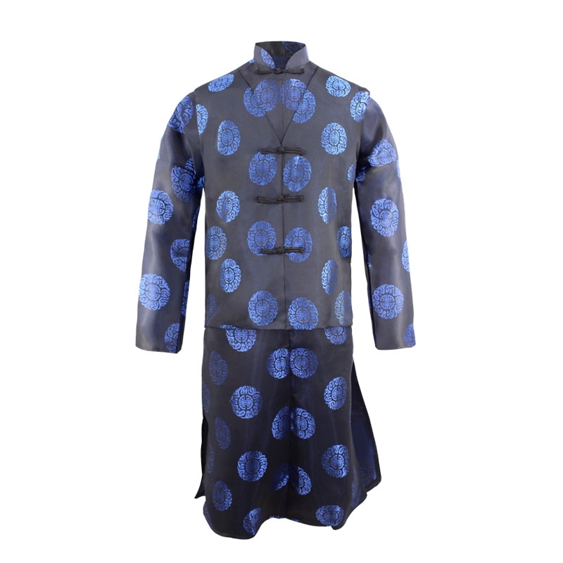 麻纱寿衣长衫长袍马褂男女全套绸缎面料马甲骨灰盒