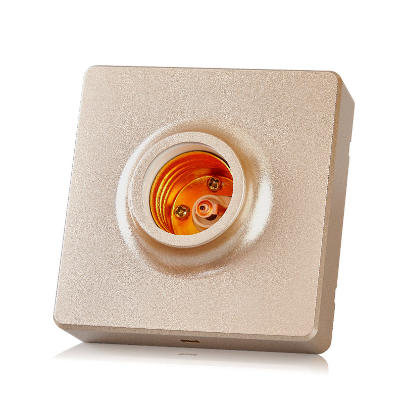 86型明装灯座 e27螺口香槟金灯头座 吸顶式led灯泡螺旋明线盒灯座