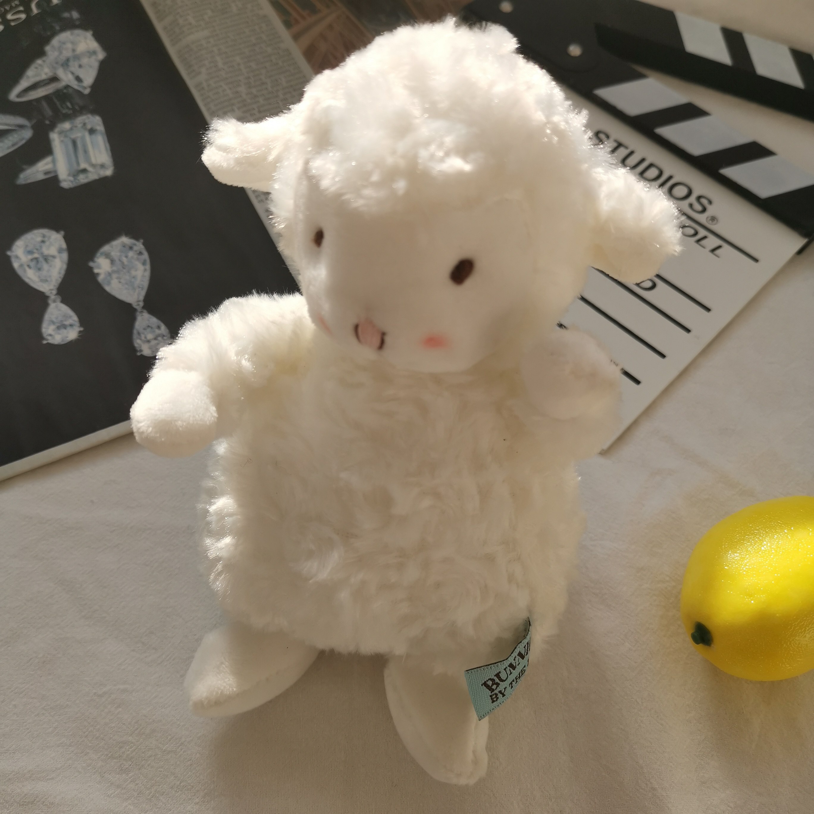 ins治愈腮红公仔坐姿绵羊玩偶小羊毛绒玩具少女毛绒布艺类玩具