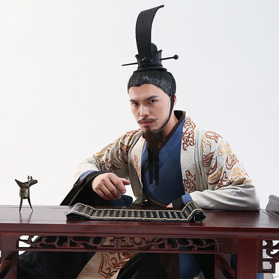 出租男士楚国屈原汉服臣服汉代官员影楼摄影舞台影视剧儿童演出服