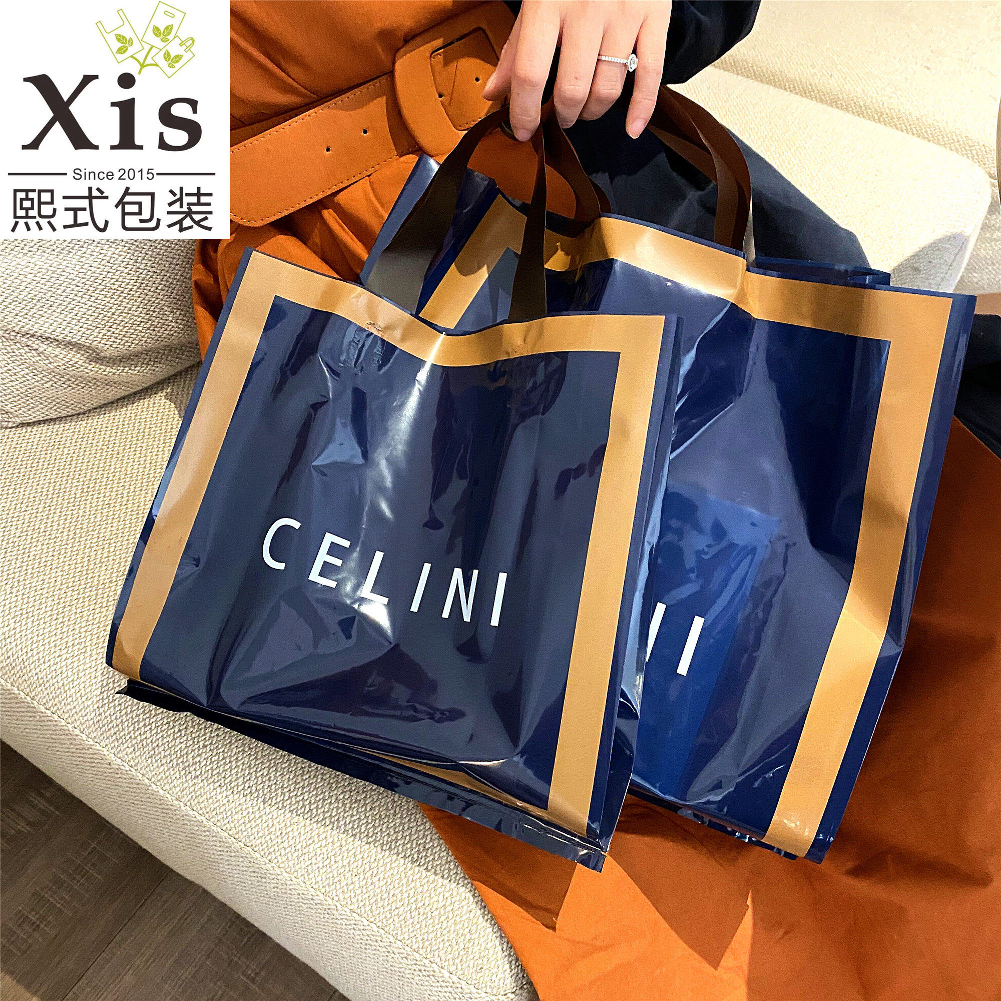 ins极简轻奢加厚塑料购物袋女装服装胶袋衣服礼品袋