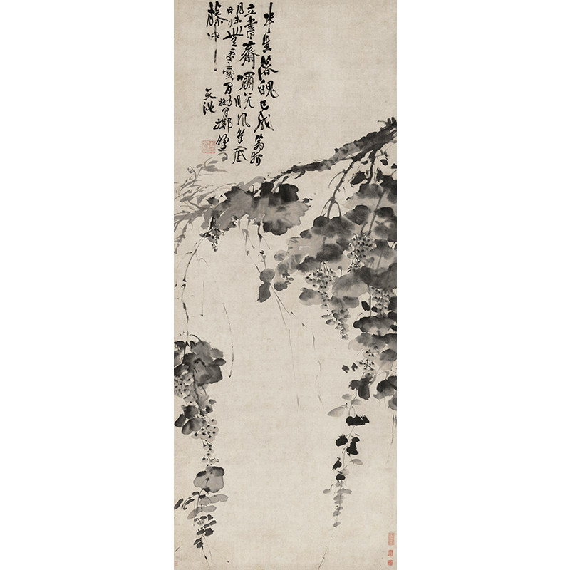 名画复制品徐渭墨葡萄大写意水墨花鸟画国画画艺术微喷国画