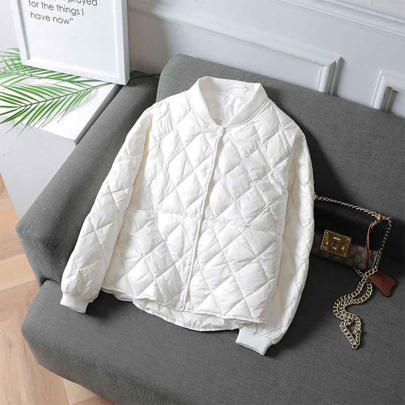 小个子轻薄羽绒服女短款薄款轻便菱格宽松立领棒球服显瘦秋冬外套