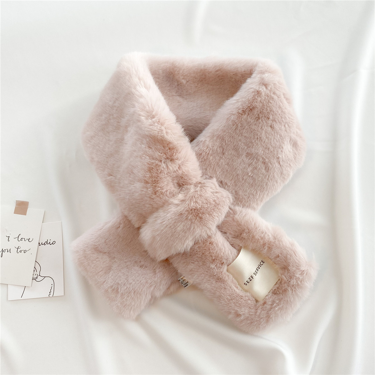 韩版獭兔毛围脖女秋冬季仿皮草百搭濑毛毛围巾ins少女心毛绒脖套