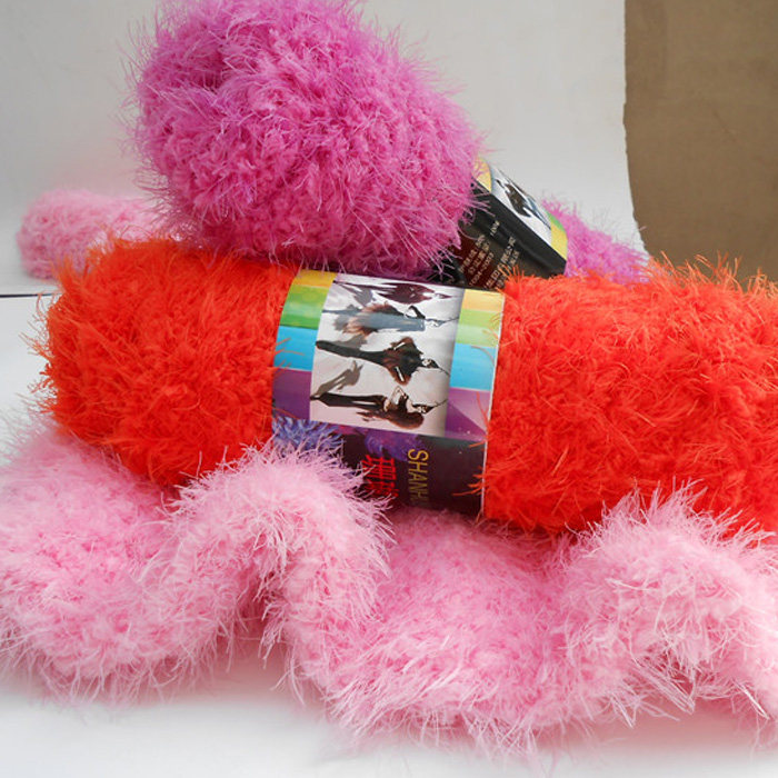 珊瑚水貂绒凤羽绒凤尾围巾线羽花绒裘皮绒宝毛线