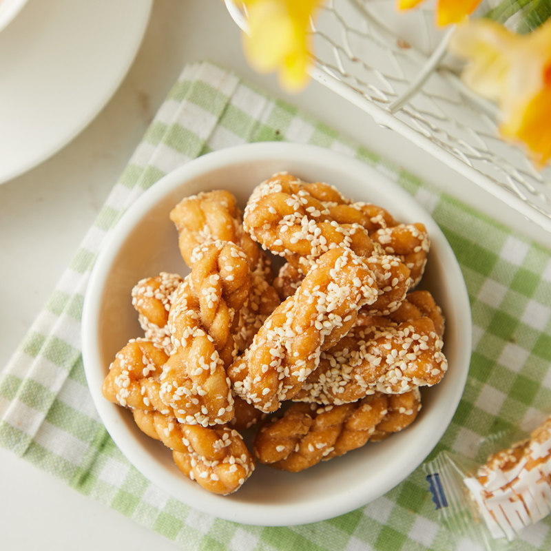 麻花花博士芝麻麻味小麻花零食400g袋陈旺福食品传统中式糕点