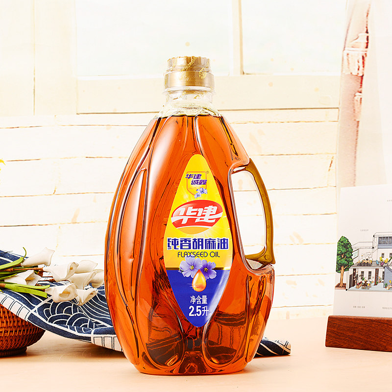 华建纯香胡麻油麻油2.5升食用油亚麻籽油