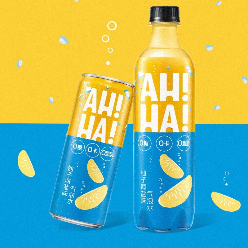 可口可乐ahha气泡柚子海盐柠檬瓶装元气混装碳酸饮料