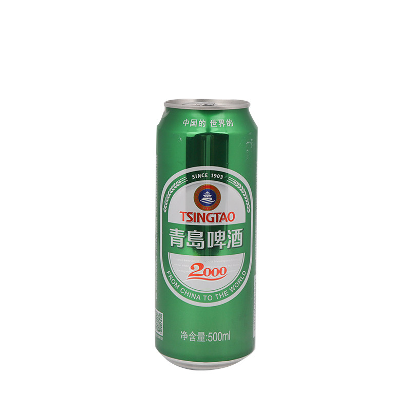 青岛2000啤酒500ml青岛啤酒酒精酒花骑士醇香大米啤酒