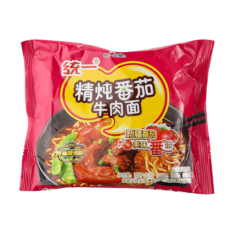 统一100精炖番茄牛肉面五连包