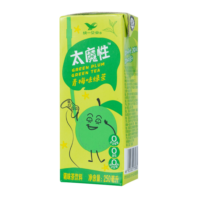 统一太魔青梅绿茶调味茶饮料250毫升6盒茶饮料