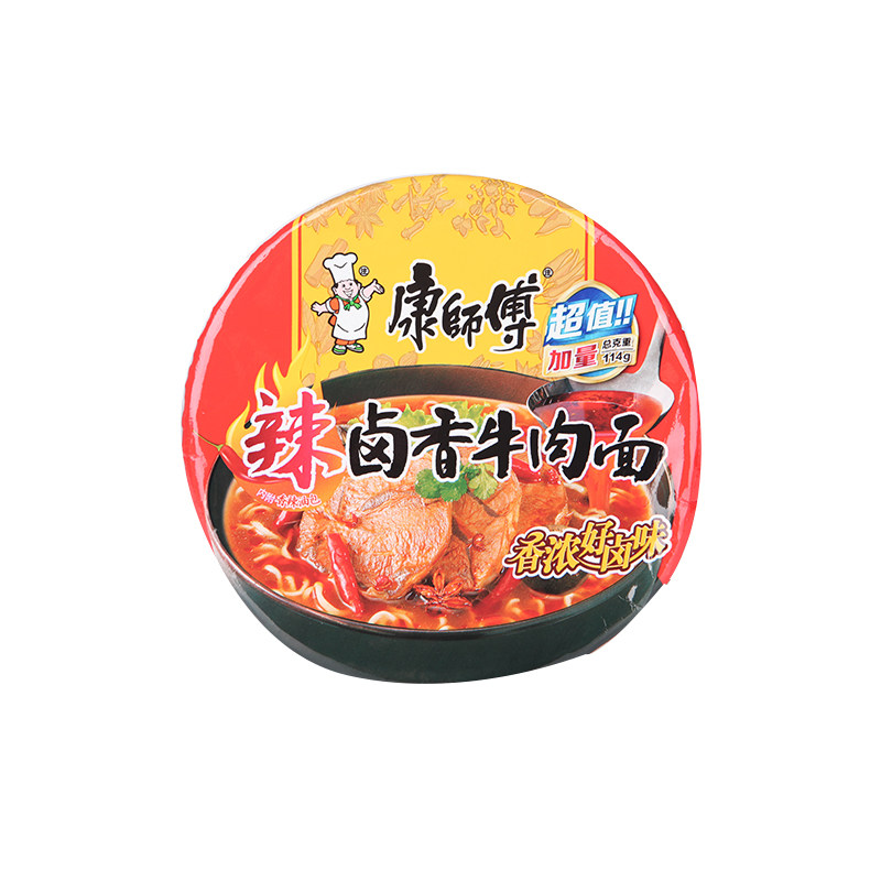 康师傅辣卤牛肉面109g方便面韩式经典食用美味速食冲泡方便面