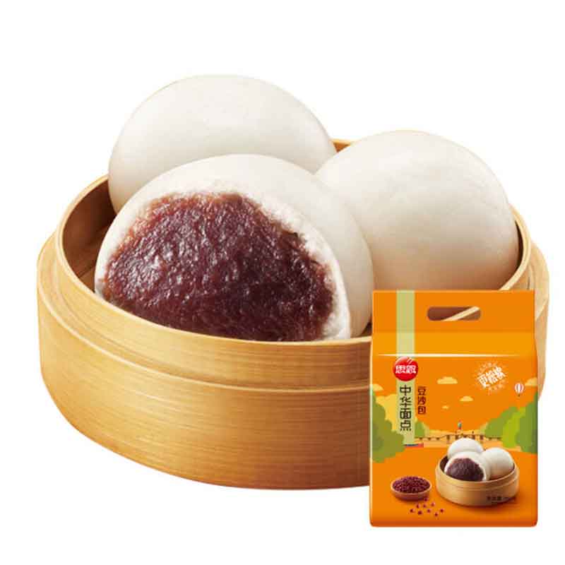 思念中华面点豆沙沙包红豆豆包960克营养秘制包点