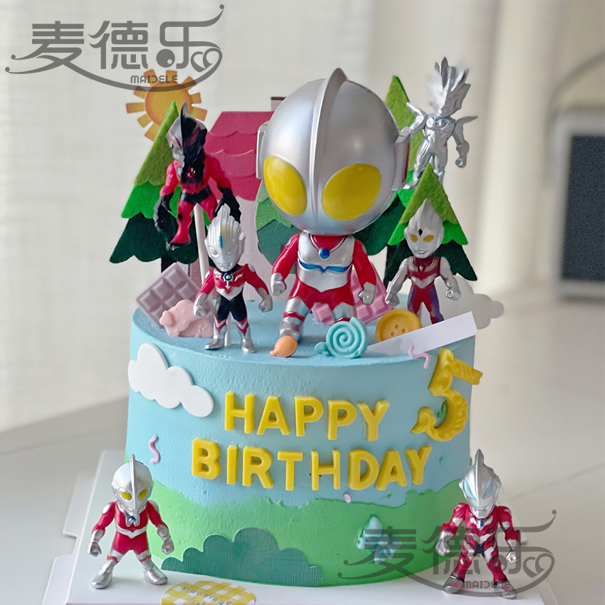 上海苏州奥特曼怪兽恐龙男孩宝宝儿童周岁满月新鲜生日蛋糕