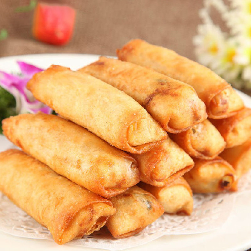 春卷广州酒家利口福素菜广东早茶广式点心三丝包点