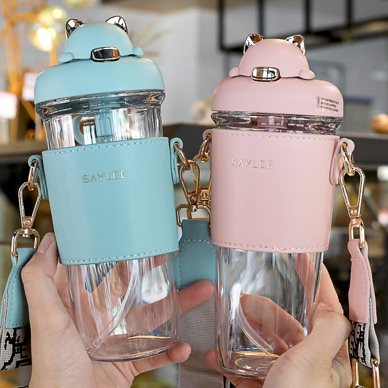 吸管大人女生水杯可爱学生防烫防摔高颜值网红吸管杯