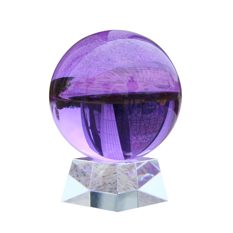 招财旺运紫色水晶球摆件镇宅风水球客厅酒柜玄关办公室桌家居摆件
