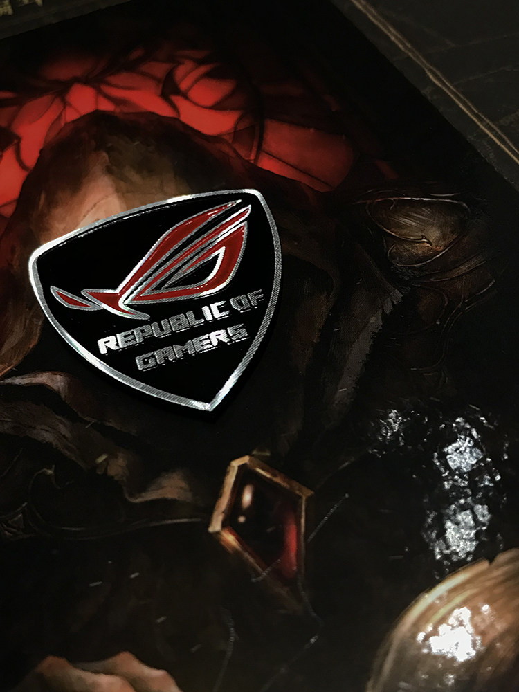 asus华硕rog 玩家国度 金属贴 信仰贴 logo手机贴纸电脑机箱贴纸