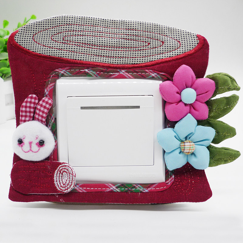 开关创意布艺保护套防尘罩壁火贴插座座套5个开关套